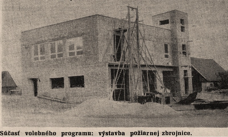 Výstavba novej požiarnej zbrojnice - fotoarchív:Obecná kronika - 70-te roky