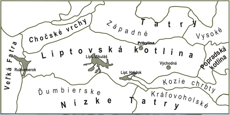 Geografická mapa Liptova - geografiapreziakov@gmail.com