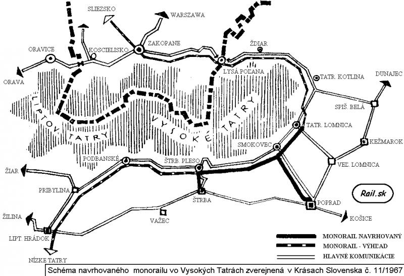 Alweg v Tatrách- jedna trasa mala viesť aj cez Pribylinu - www.rail.sk - 1967
