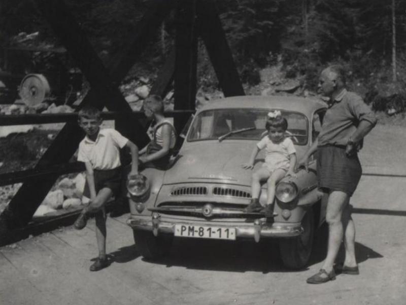 František Lajčiak na moste v Račkovej doline - fotoarchív:Milan Betuš - 1961