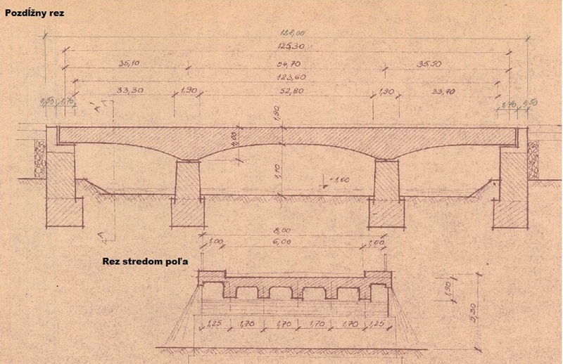 Stavebný plán mostu v Pod skaklou v L.Hrádku - 1940-44