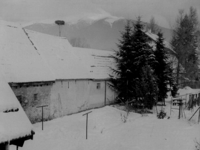 Šimčov dom a bocianie hniezdo - fotoarchiv:Račko Miroslav - 1995