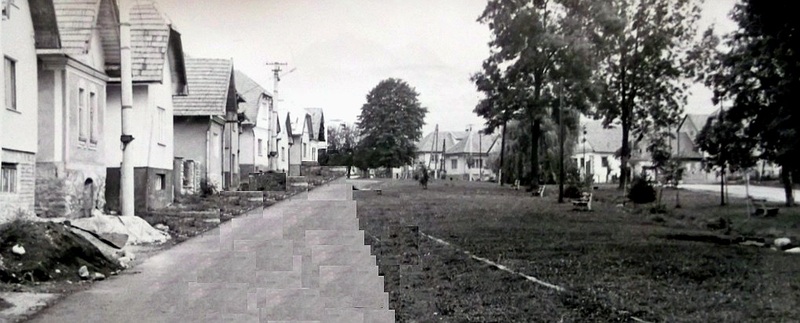 Pohľad na stred obce na sklonku leta - fotoarchív: Miroslav Račko ml.. - 1980