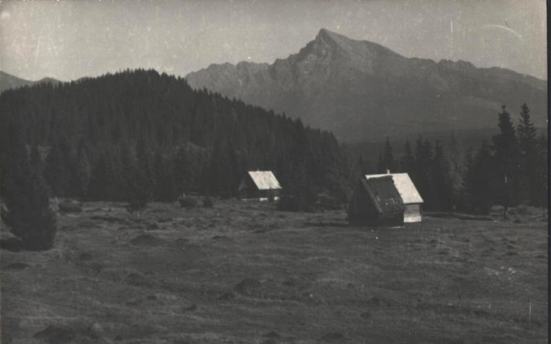 Pohľad na Surový hrádok a Kriváň - fotoarchiv:Belomír Račko - 1966